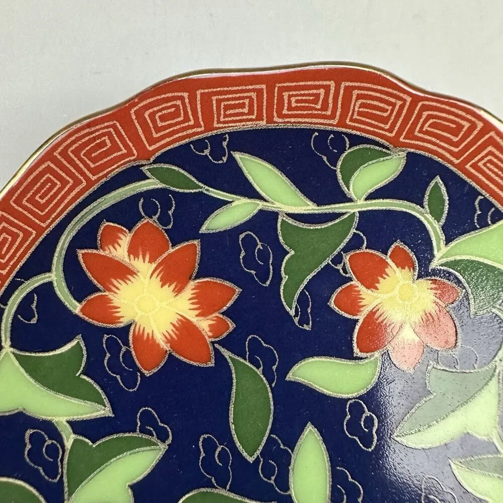 Vintage 1981 Takahashi Kashmir 4” Trinket Ring Dish Hand Decorated Japan